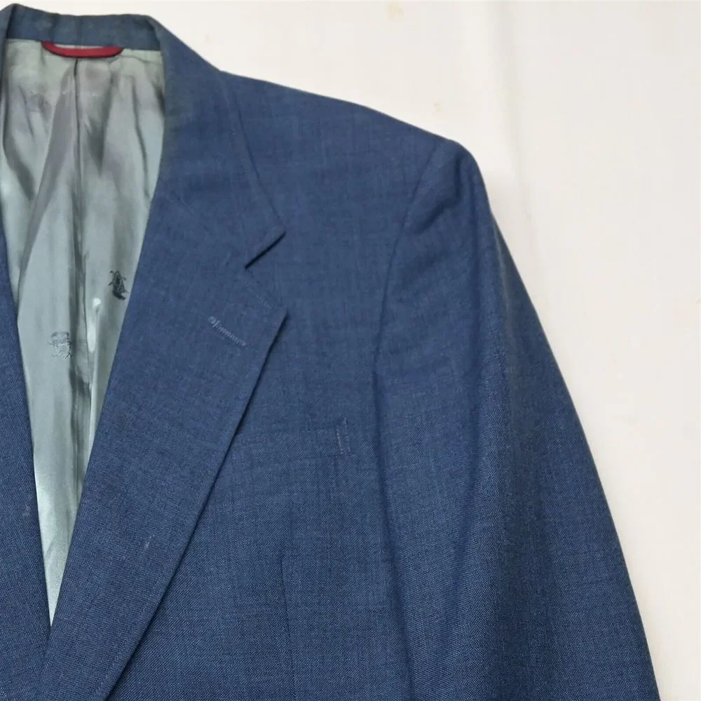 Vtg Hart Schaffner Marx Jack Nicklaus 40L Blue Gold Button Blazer Jacket‎ Coat